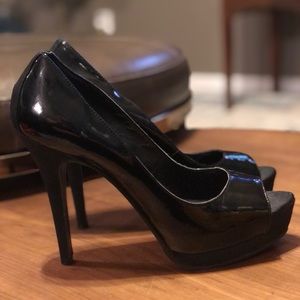 Jessica Simpson platform Patent black high heel